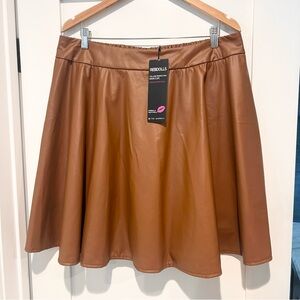 Rebdolls Vegan Leather Skater Skirt